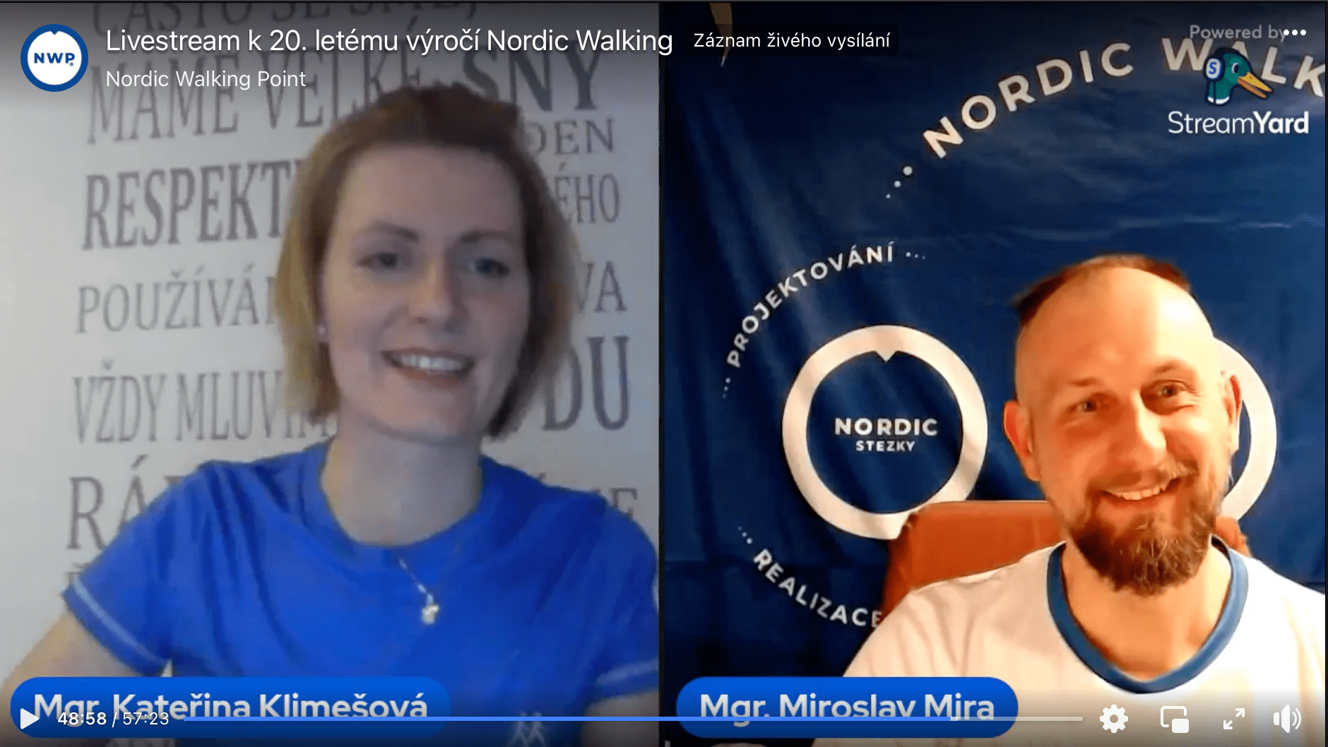 8x Live stream # 20 let Nordic walking Miroslava Miry